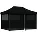 Syfax Partytent Partytent inklapbaar pop-up met 4 zijwanden zwart