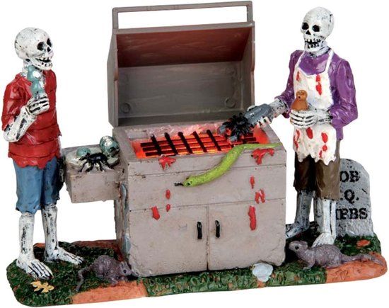Lemax Spooky Town Gory Grillin Kunststof Kerstdorp Figuren Verlichting Mix Kleur 8 cm Hoog