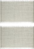 Secret de Gourmet Jute tafel placemat - Set van 12x stuks - lichtgrijs - 45 x 30 cm