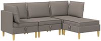 vidaXL Modulaire bankset met opslag 4-stuks Taupe Stof