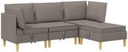vidaXL Modulaire bankset met opslag 4-stuks Taupe Stof