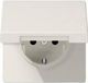 Jung LS1520KL Wandcontactdoos met randaarde en klapdeksel Wit