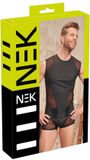 Nek Meish Halftransparante Fetish Shirt Zwart 2XL Polyester