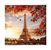 Homemania Eiffeltoren en landschappen voor woonkamer, slaapkamer, meerkleurig, 60 x 3 x 60 cm, HM20KNV60 x 60 – 199, polyester, hout