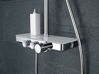 Wiesbaden Nuovo Set de douche à poser avec tablette Chrome