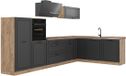 Vicco Hoekkeuken R-Line, Antraciet landelijk/Goudkleurig Eiken, 347 cm