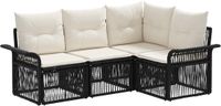 vidaXL - Tuinbank - Set - 4 - st - Zwart - poly - rattan