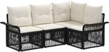 vidaXL - Tuinbank - Set - 4 - st - Zwart - poly - rattan