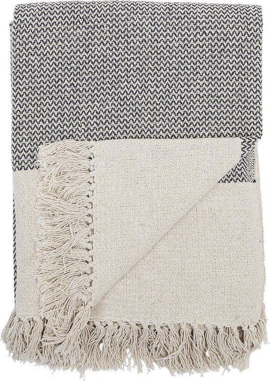 Bloomingville Plaid Sefanit - Grijs - Recycled Katoen