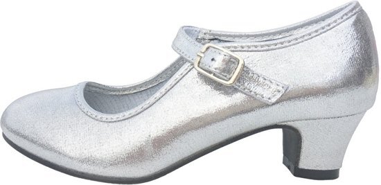 Spaansejurk NL Elsa schoenen zilver glossy /Spaanse Prinsessen schoenen-maat 37 binnenmaat 23 5 cm bij jurk