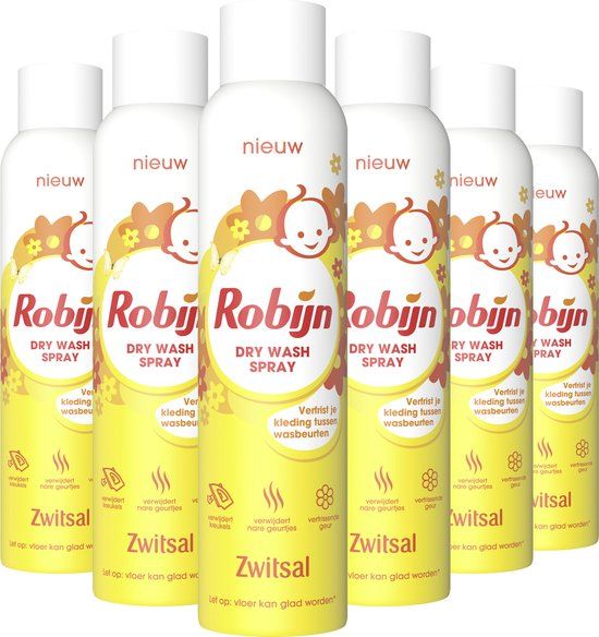 Robijn Zwitsal Dry Wash Spray - 6 x 200 ml - Voordeelverpakking