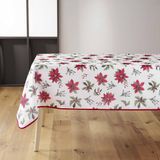 DOUCEUR D'INTERIEUR Kerst tafelkleed AMARYLLIS met sterrenprint, rood, polyester, 150 x 240 cm