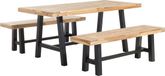 SCANIA Table de jardin pour 6 - Acacia - Noir