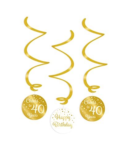 Paper Dreams Swirl Decorations Gold/White - 40