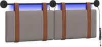vidaXL Hangend hoofdbord Taupe Antiek PU