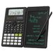 NEWYES Wetenschappelijke rekenmachine, 82MS Engineering Calculator met schrijftablet en pen inbegrepen, 240 functies, 2-lijn display, middelbare en middelbare schoolbenodigdheden, zwart