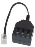 S-Impuls RJ45 - 2x TAE-F + 1x TAE-N adapter | 4-aderig (8P4C) | 0,20 meter