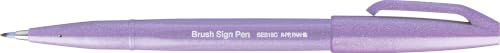 Pentel SES15C-V3X Brush Sign Pen lichtpaars, vezelpen, penseelachtige punt, 10 stuks