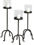 LOBERON Kaarsenhouder set van 3 Tanbira zwart