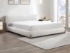 Vente-unique Cadre de lit tissu blanc 160 x 200 cm
