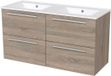 Maxaro Modulo Badkamermeubel 120cm Eiken 4 Lades Keramiek Wastafel