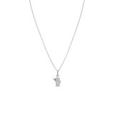 Lucardi Kinder Zilveren ketting met hanger beer zirkonia - Ketting - 925 Zilver - Zilverkleurig - 40 cm