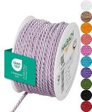 Halbach Seidenbänder Premium koord (lavendel), breedte 4 mm, lengte 25 m, Made in Germany en Öko-Tex gecertificeerd, glanzend satijnen koord van acetaat