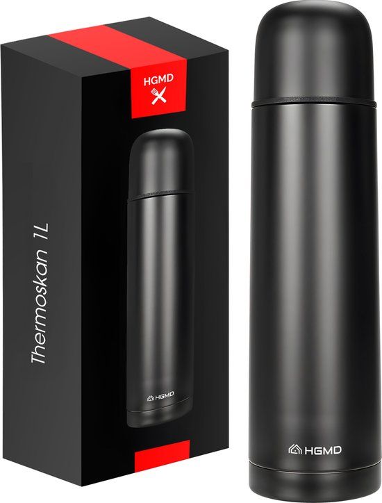 HGMD Thermoskan - 1 Liter - Zwart