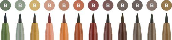 Faber-Castell Pitt Artist Pen - Earth - 12 stuks - FC-267422