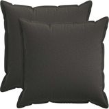 vidaXL - Kussensloop - 2 stuks - HOUTEN - Donkergrijs - 65 x 65 cm - Katoensatijn