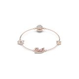 Swarovski Dazzling Swan armband, Magnetische sluiting, Zwaan, Roze, Roségoudkleurige toplaag