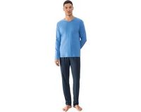 Mey Herren Pyjama Lang Serie Micro Blue