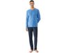 Mey Herren Pyjama Lang Serie Micro Blue
