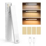 Smiling Shark HM-01 Onderkastverlichting, 1200 mAh oplaadbare bewegingssensor LED 3CCT (3000K/4000K/6000K) Traploos dimmen Hoge Quick Recharge Magnetische Nachtverlichting voor Keuken Slaapkamer Kast