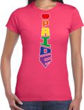 Bellatio Decorations Gay Pride shirt - pride stropdas - regenboog - dames - roze XL