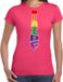 Bellatio Decorations Gay Pride shirt - pride stropdas - regenboog - dames - roze XL