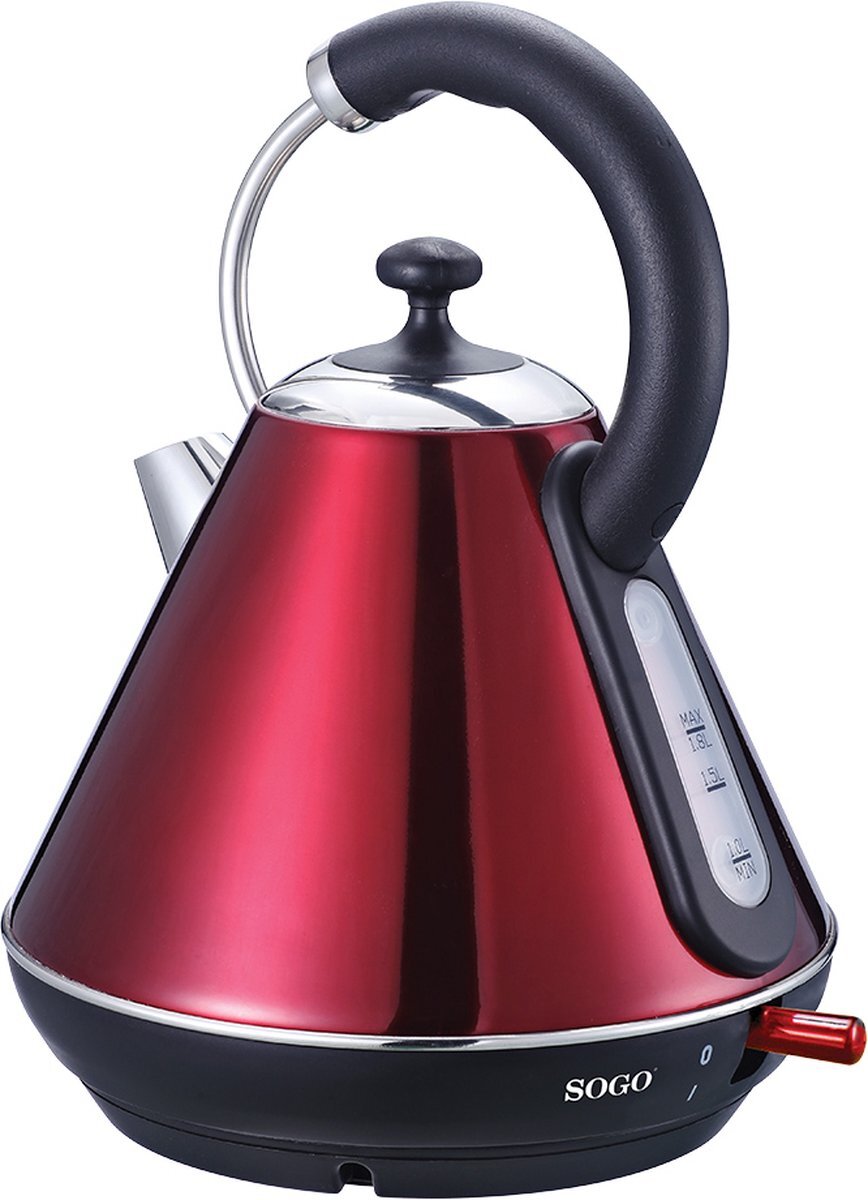 Sogo - 5785-R - Retro Waterkoker - 1.8 L - 2200 Watt - Rood