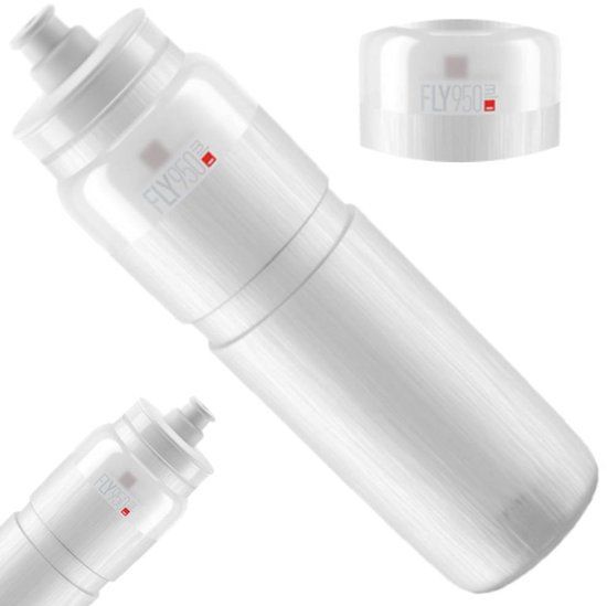 Elite FLY TEX Serie - Fiets Bidon - 950ml - Transparant/Grijs
