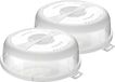 Hobby Life Couvercle de micro-ondes/bol de couverture - 2x - transparent - plastique sans BPA - 24,5 x 7,5 cm