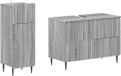 vidaXL - 2-delige - Badkamerkast - Set - ZWOLLE - Grijs - Sonoma - Bewerkt - hout