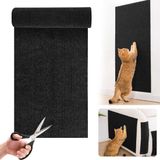 Kattenkrabmat, Zelfklevende kattenkrabmat, 200×30 cm kattenkrabmat, verdikte kattenkrabmat voor aan de muur, zelf te knippen kattenmat, kattenkrabmatten voor aan de muur, bank, meubels (zwart)