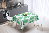 Bonamaison Tafelkleed, Anti-Mold, Sneldrogend, Waterdicht, 100% Polyester Tafellaken, Petroleum Groen, Wit, 140 x 140 Cm