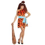 Widmann - Kostuum steentijdvrouw, jurk en riem, junglevrouw, Neandertalier, Wilma, bekleding, carnaval, themafeest