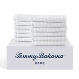 Tommy Bahama - Zeer absorberende katoenen washandjes set, kleurecht en lichtbestendig (North Pacific White, 12 stuks)