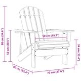 VidaXL Adirondack Tuinstoel met Tafel Massief Vurenhout