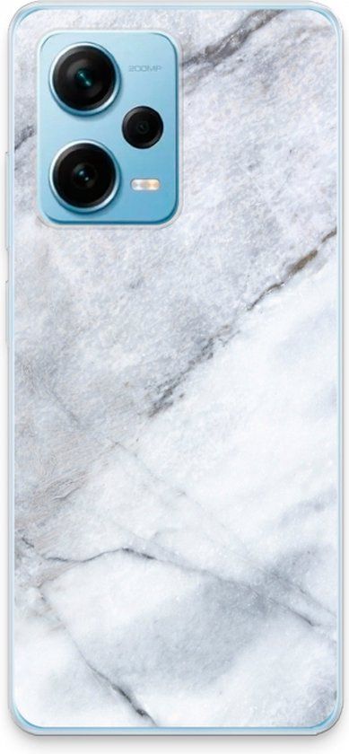 Case Company® - Xiaomi Redmi Note 12 Pro+ Case - White Marble - Soft Cover