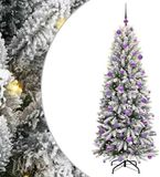 vidaXL Sapin de Noël artificiel Blanc 180 cm PVC, Plastique, Acier, PE