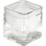 Creativ Company Glazen Vierkant Windlicht 7,5x7,5 cm, 12 stuks