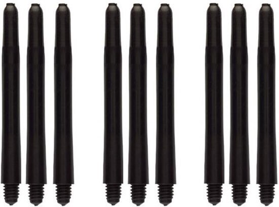 Dragon Darts zwarte dart shafts - 3 sets 9 stuks - medium - darts shafts