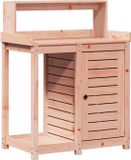 vidaXL Oppottafel met schappen 82,5x50x109,5 cm massief douglashout